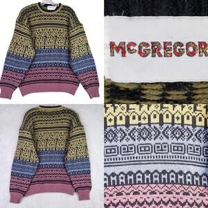 McGregor Sweater Mens Size Medium M Chunky Knit Y2K Crewneck Vtg Biggie